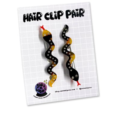 Natural Mini Magic Snakes Hair Clip Pair