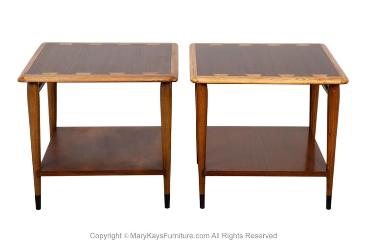 Mid-Century Lane Acclaim Dovetail End Tables Pair 