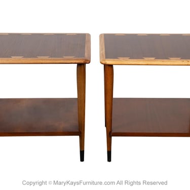 Mid-Century Lane Acclaim Dovetail End Tables Pair 