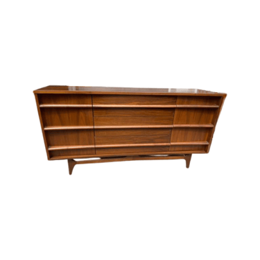 Young Manufacturing Walnut Curved Double Dresser