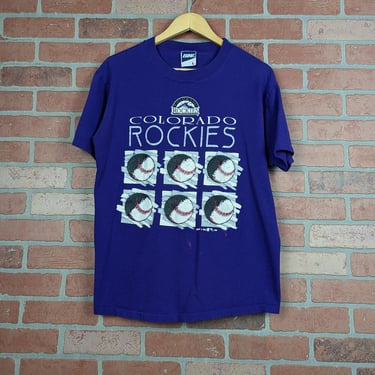 Vintage 90s MLB Colorado Rockies Baseball ORIGINAL Sports Tee - Large 