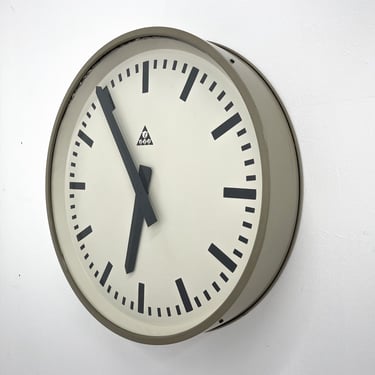 Large Vintage Industrial Wall Clock by Pragotron, 1950's 