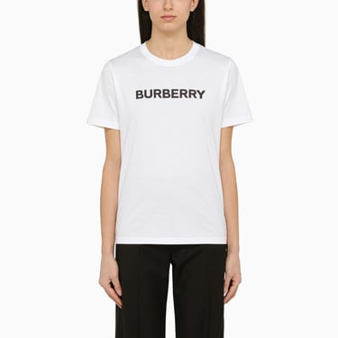 Burberry White Crew-Neck T-Shirt With Logo Women