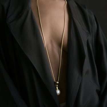 2976a / givenchy pearl ball pendant chain necklace 