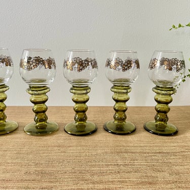 Vintage Wine Glasses - German Roemer Green Stem | Soulful Vintage - Miami,  FL | ATTIC
