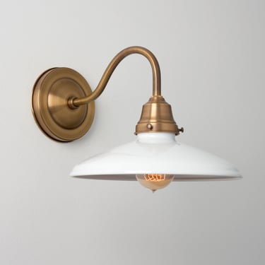Gooseneck Wall Sconce - Farmhouse Lighting - Task Lighting - Brass Wall Lamp - Kitchen Fixture 