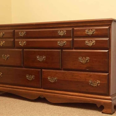 Cherry 8 Drawer Brass Handles Dresser