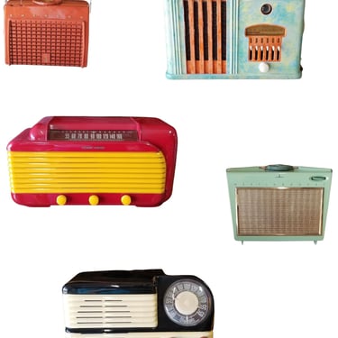 Set of 5 Mid Century AM Tube Radios 