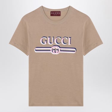 Gucci Beige T-Shirt With Logo Print Women