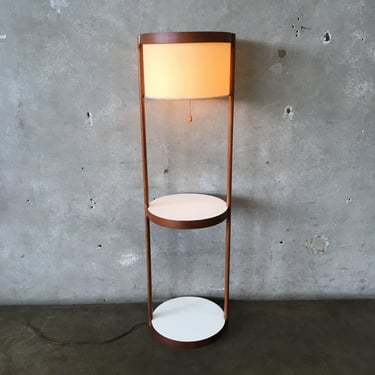 Mid Century Modern Floor Lamp with Shelving