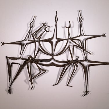 Pamela Stump Walsh The Ballet Brutalist Mid Century Modern Metal Wall Sculpture 