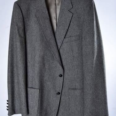 Men's PLAYBOY Vintage Sport Coat Suit Jacket Grey Wool 1970's, 1980's, 46" CHEST, Gray Fall Blazer 