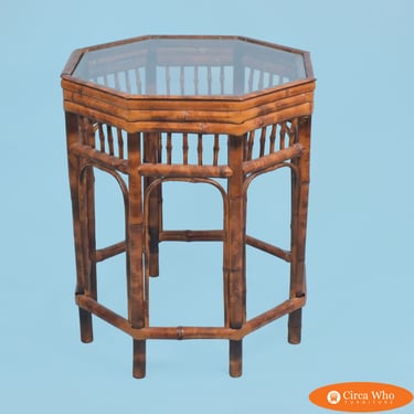 Brighton Style Bamboo Octagonal Side Table