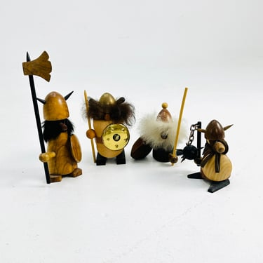 Mid century Viking handcrafted figurines set 1960s , made in Denmark ,Swedish, 