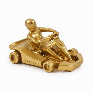 Vintage Go Kart Trophy Figurine Gold 1st Place 