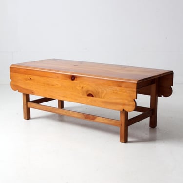 vintage pine drop leaf coffee table 