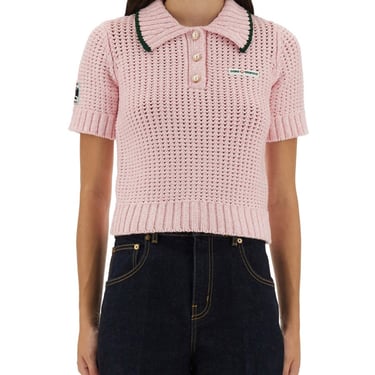 Casablanca Women Cotton Mouliné Polo Shirt