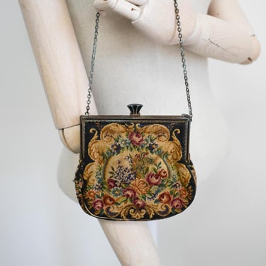 1930s Floral Petit Point Purse 