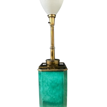 Impressive Ceramic and Brass Table Lamp by Edwin Cole for Stiffel