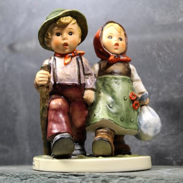 Vintage Hummel Figurine | "Going Home" | Wanderfreunde | Classic Hummel Boy & Girl Figurine | 1979-1991 | TMK-6 "Missing Bee" Marking 