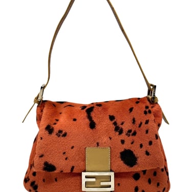 Fendi Orange Dalmation Print Baguette Bag