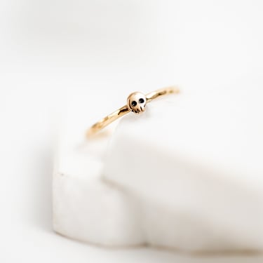 10k Gold Tiny Skull Ring