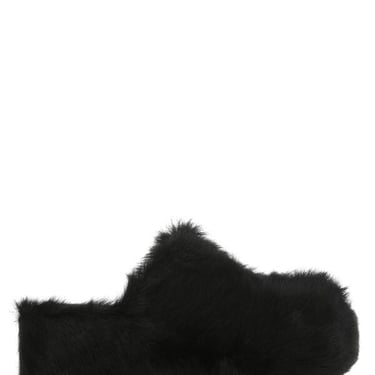 Jil Sander Women Black Fur Clogs