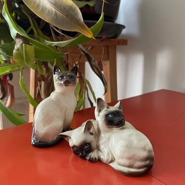 1950s vintage Siamese Cat Kittens Royal Doulton ceramic china animal figurine set 