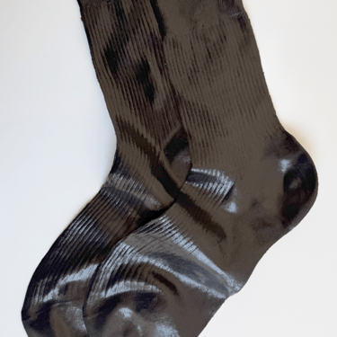Laminated Rib Sock in Black