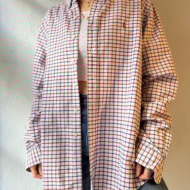 Y2k 'Ralph Lauren' Check Button Up Shirt / XL 