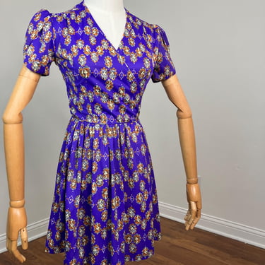 70s Sears Jr Bazaar novelty lady face print mini dress 