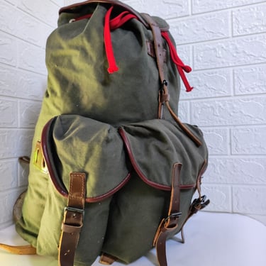 Vintage Backpack/ Green Backpack Old Backpack/ Vintage Rucksack/ Retro Military  Canvas Rucksack/Tourist Backpack/ Fishing Backpack/ 70s 