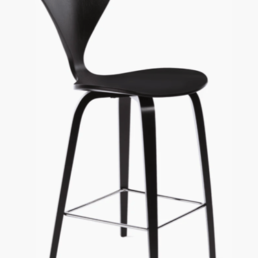 Pair of Cherner Stools, Counter-Height, Ebony Wood Finish, with COA