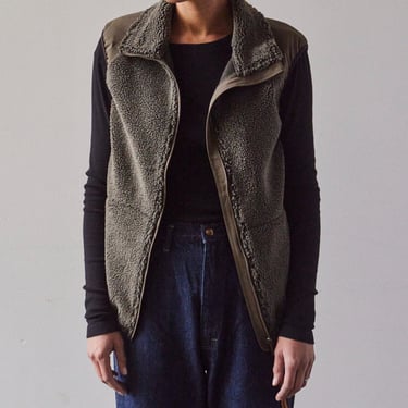 Kapital Do-Gi Sashiko Boa Fleece Reversible Vest, Ecru | Glasswing