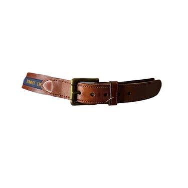 Vintage Tommy Hilfiger Brown Leather Flag Belt, 36 