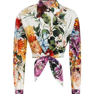 Dolce &amp; Gabbana Women Flower Bouquet Print Poplin Shirt
