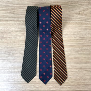 Rogers Peet narrow silk neckties - vintage neckware 