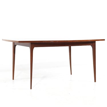 Broyhill Brasilia Mid Century Walnut Dining Table with 3 Leaves - mcm 