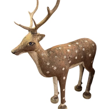 French Vintage Concrete Deer