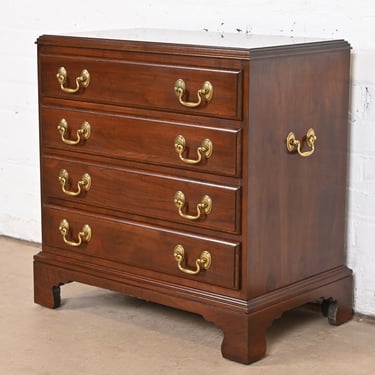 Ethan Allen Georgian Solid Cherry Wood Four-Drawer Bedside Chest