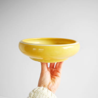 Vintage Yellow Porcelain Low Sided Bowl 