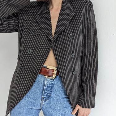 Calvin Klein Woven Wool Striped Blazer
