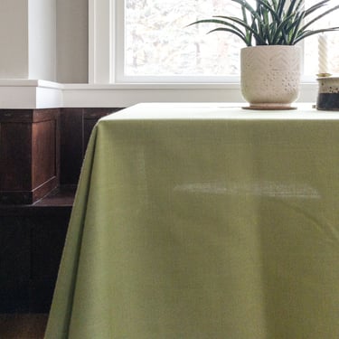Vintage 60 x 86 Chartreuse Tablecloth 