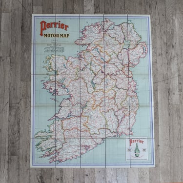 Early 20th c. Ireland Perrier Motor Map c.1910