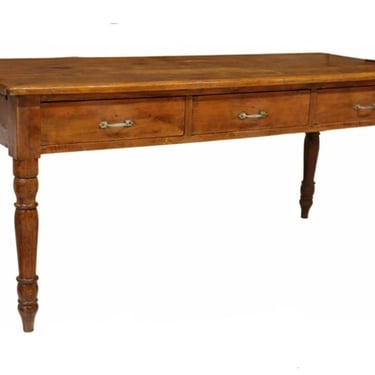 Antique French Provincial Farmhouse Pine Extension Table 