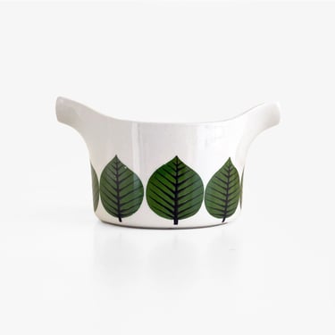 Berså Porcelain Leaf Pattern Sauce Boat designed by Stig Lindberg for Gustavsberg Sweden 