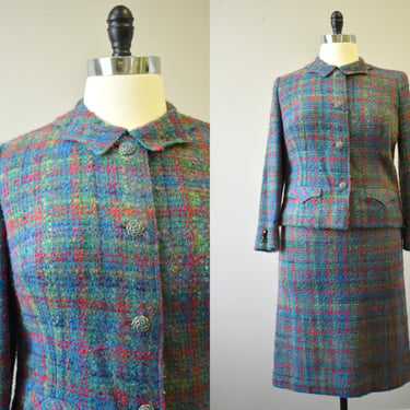 1950s NOS Tailorbrooke Blue Tweed Skirt Suit 