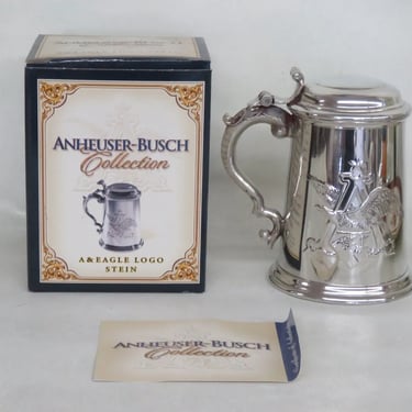 Anheuser Busch Collection CS603 Pewter A and Eagle Beer Stein With Box 3487B