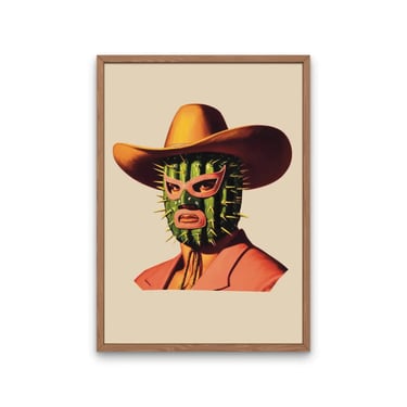 LKA Untouchable Luchador Cowboy Art Print