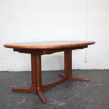 Vintage MCM 60s Scandinavian oval solid teak wood dining table by Glostrup Denmark | Free delivery only in NYC and Hudson Valley areas 